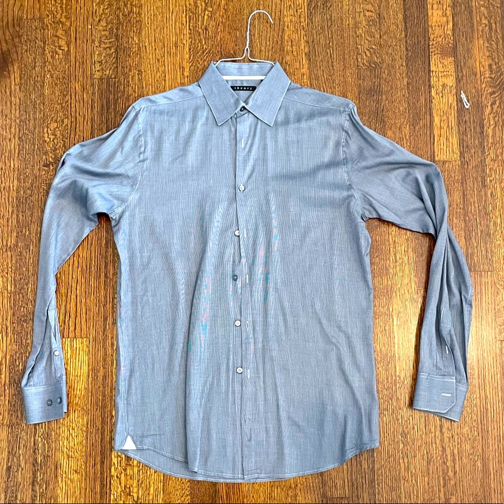 Theory Men’s Button Down Dress 15 1/2 34/35 Length